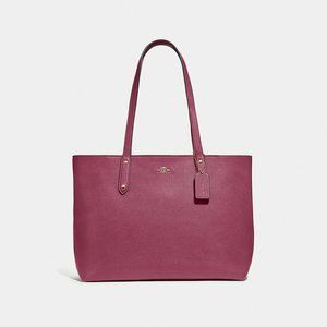 COACH Pebbled Leather Center Tote, Pink, NWT